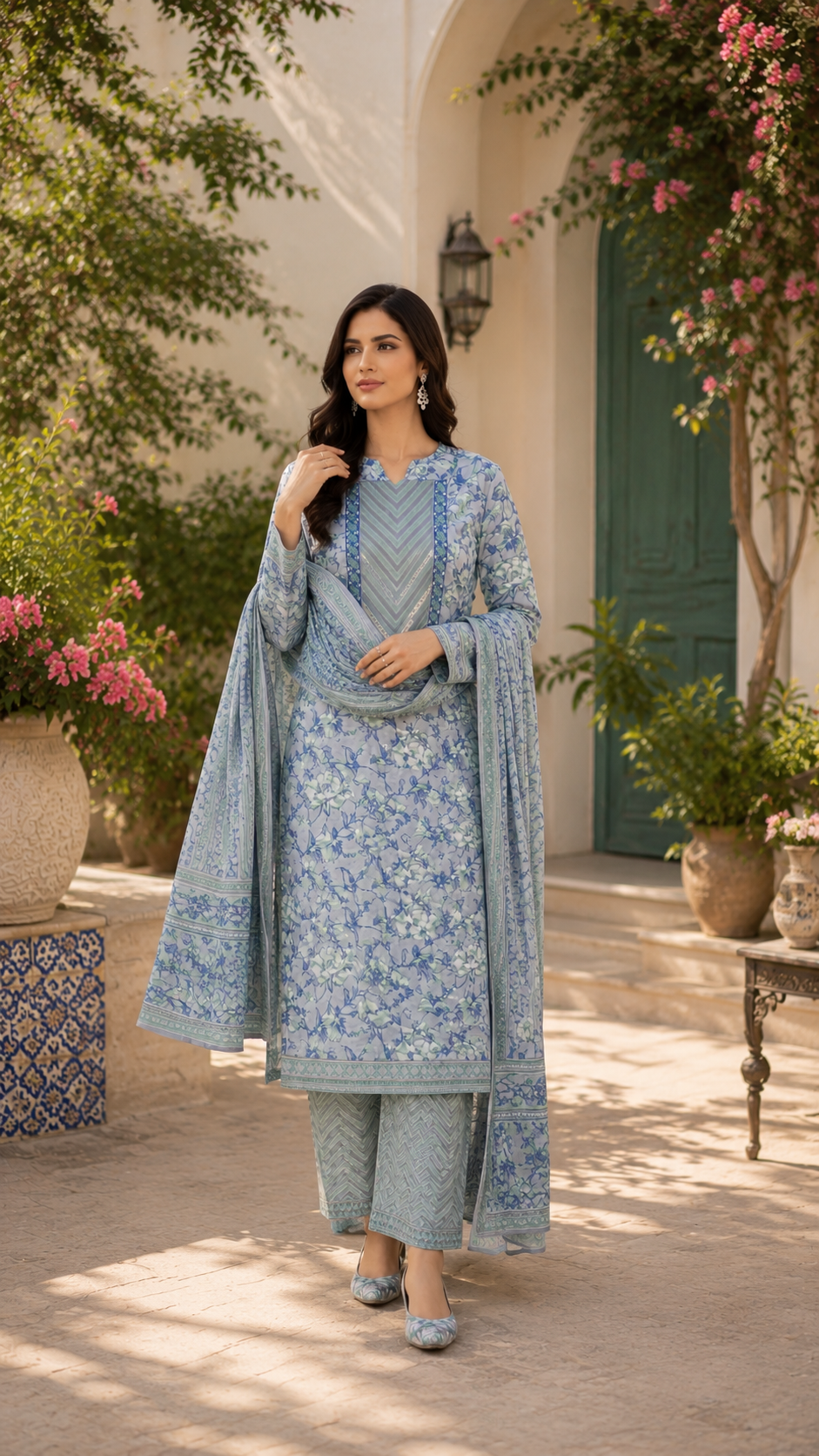 Daily wear/office wear pure cotton comfortable cotton dupatta suit