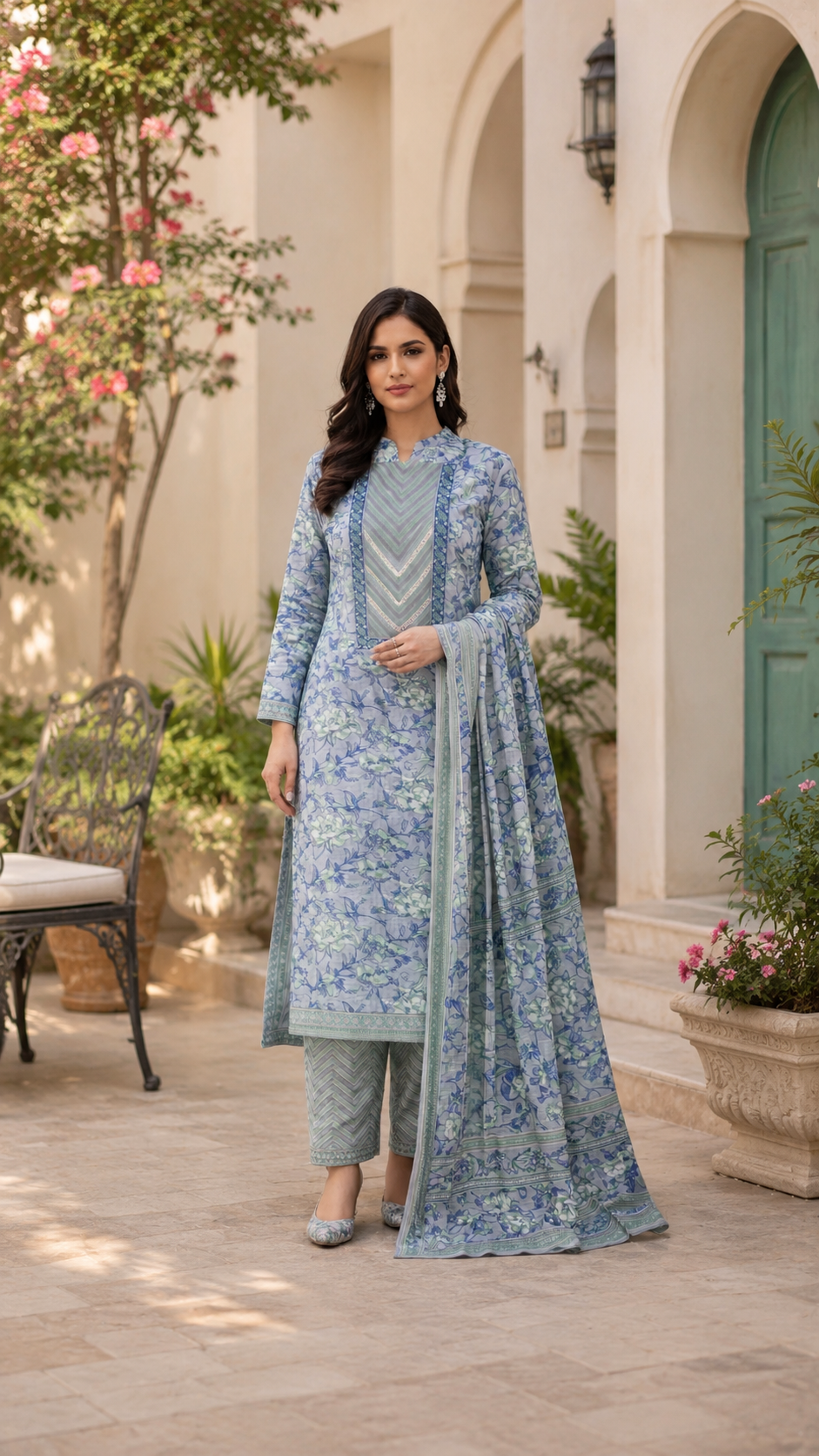 Daily wear/office wear pure cotton comfortable cotton dupatta suit