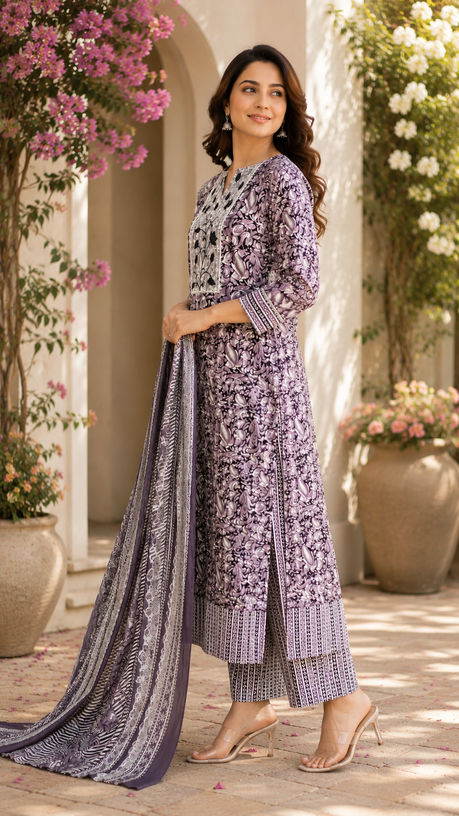Pure cotton designer print with work suit