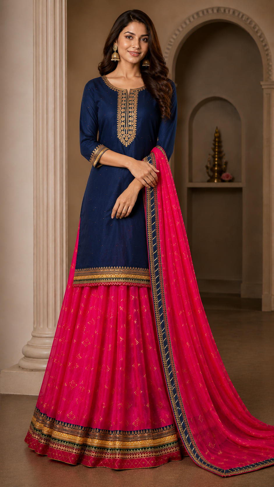Pure opada silk wedding semi stitched suit