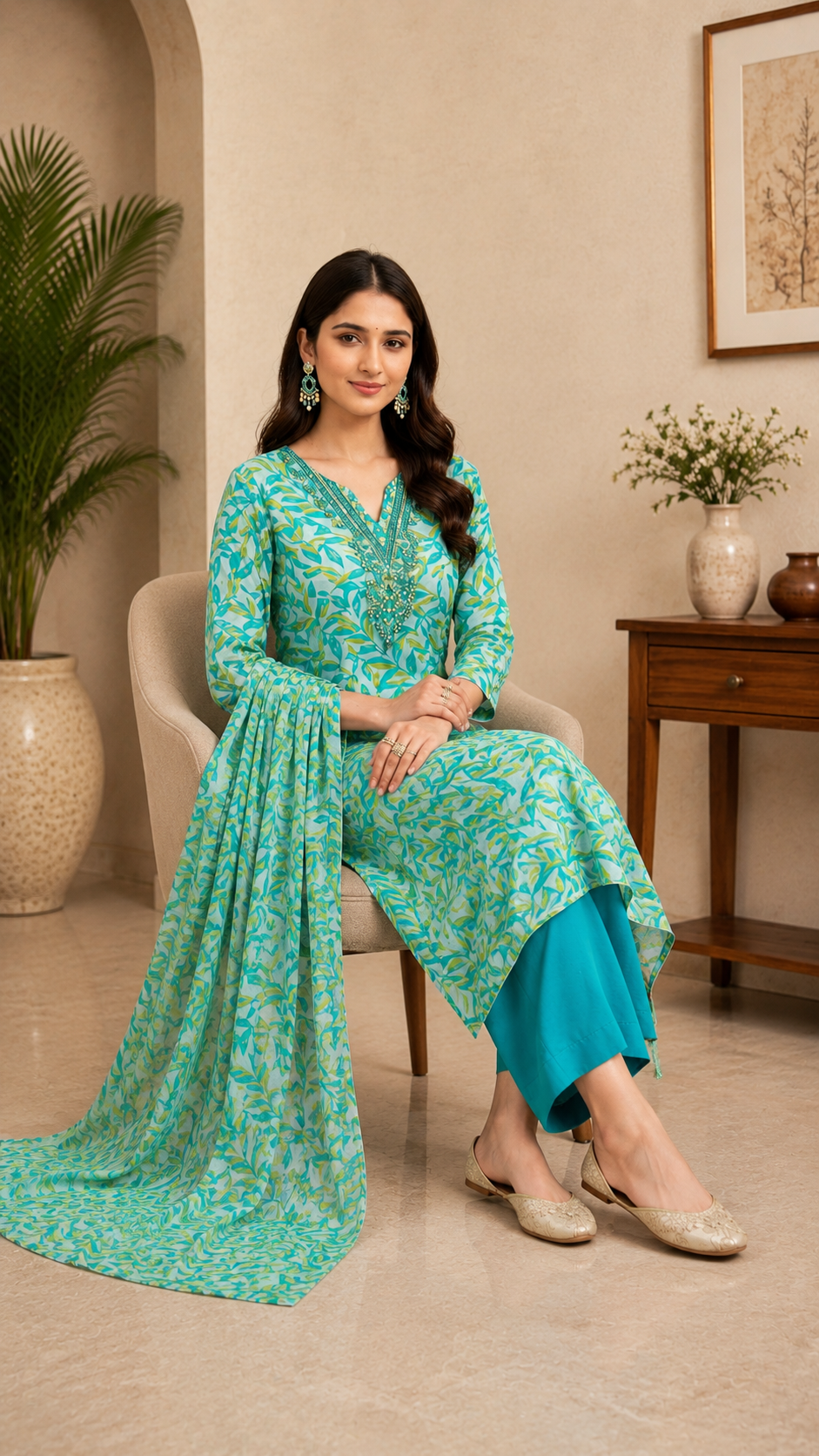 Pure cotton daily wear/office wear cotton dupatta suit