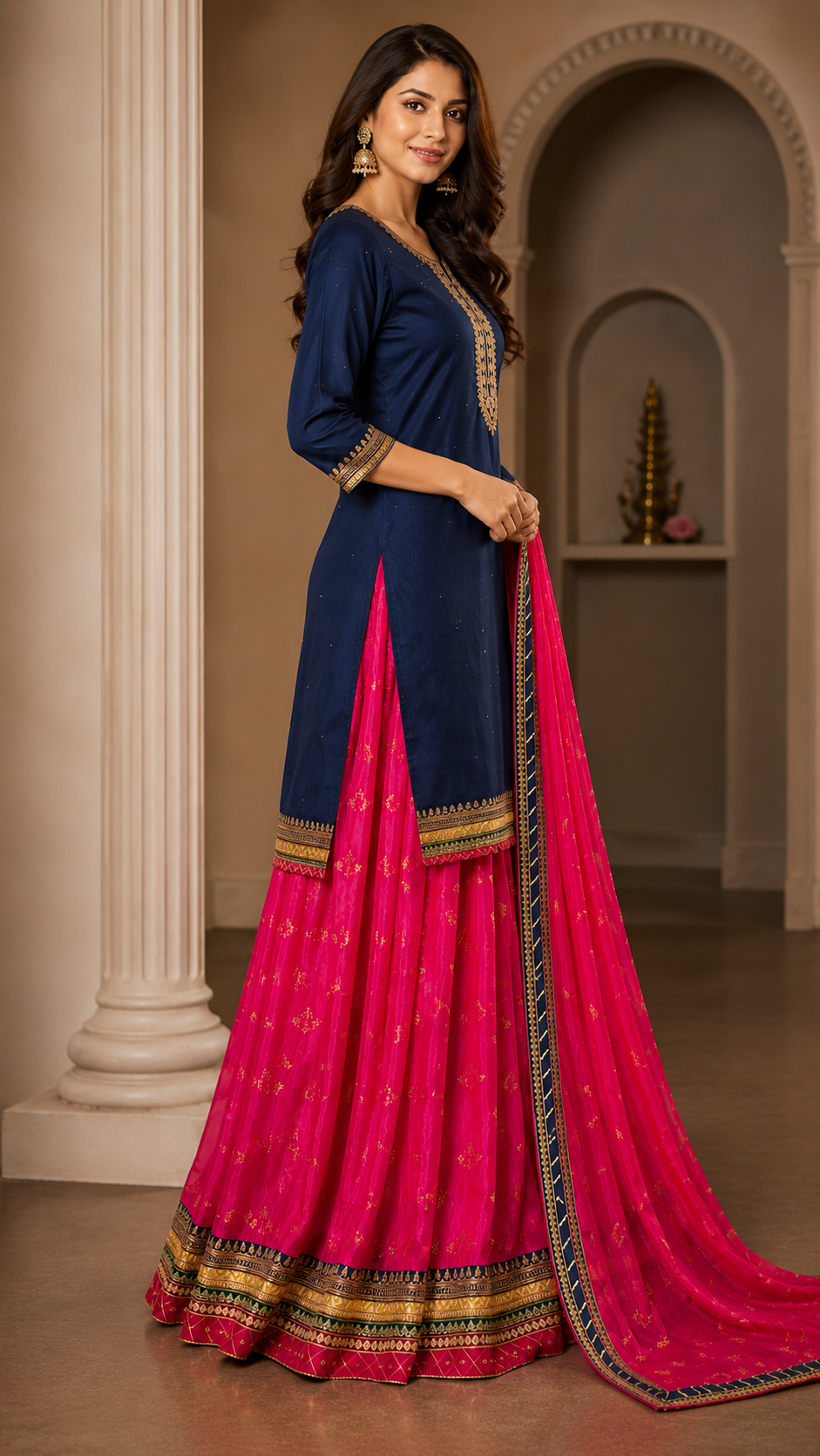 Pure opada silk wedding semi stitched suit