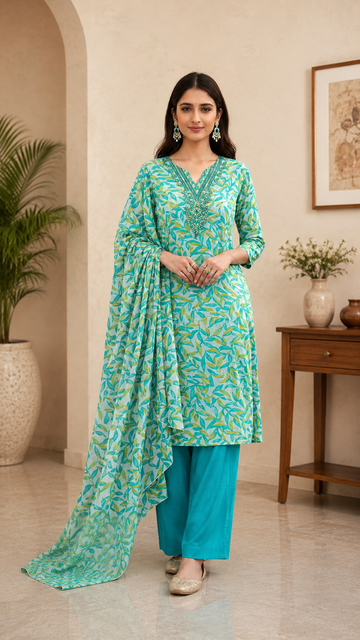 Pure cotton daily wear/office wear cotton dupatta suit