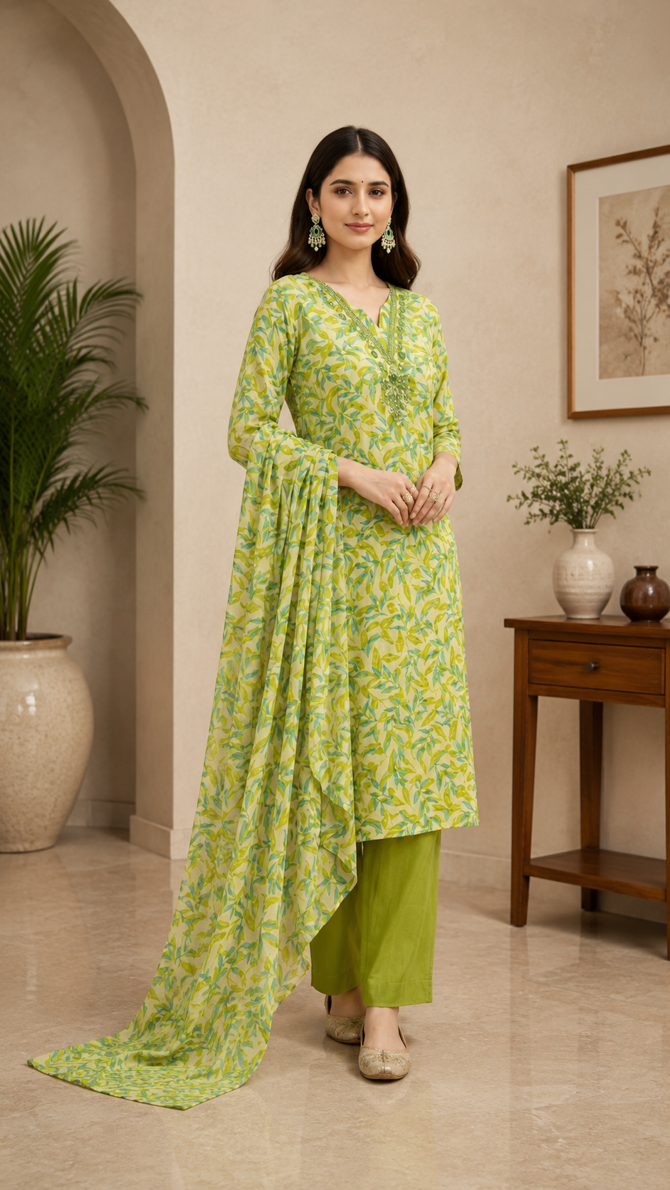 Pure cotton daily wear/office wear cotton dupatta suit