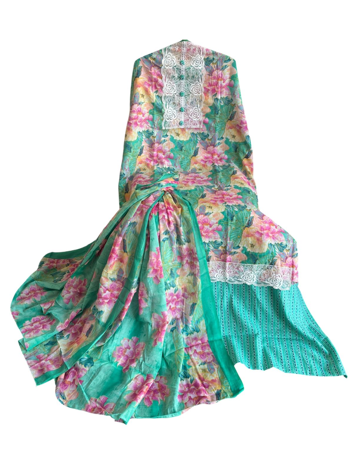 Pure cotton unstitched  floral print best price suit